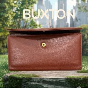 BUXTON Elegant Buttery Soft Brown Leather Ladies Wallet many compartments NEW